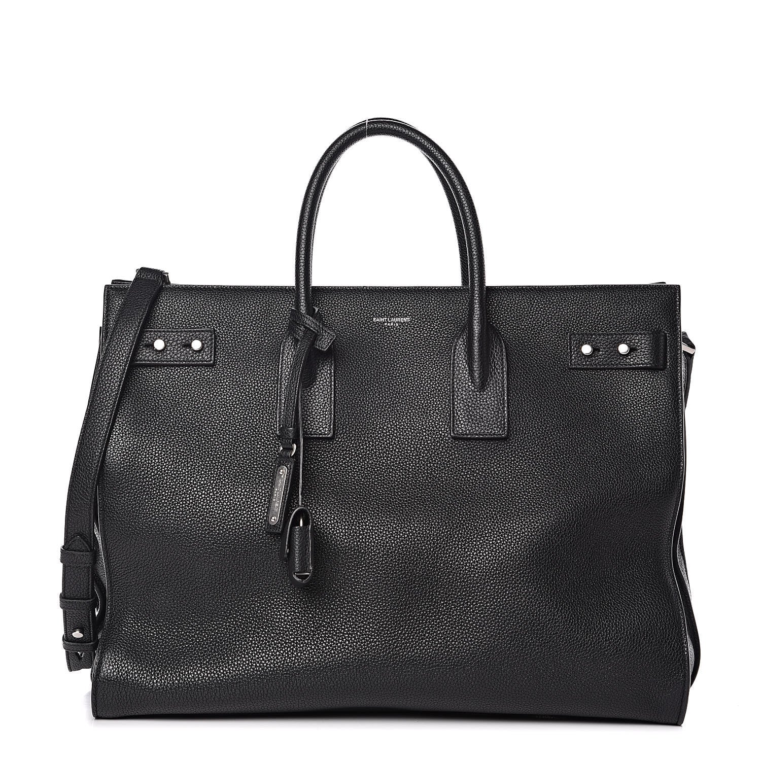 Saint Laurent Grained Calfskin Large Souple Sac De Jour Black 1 of 12