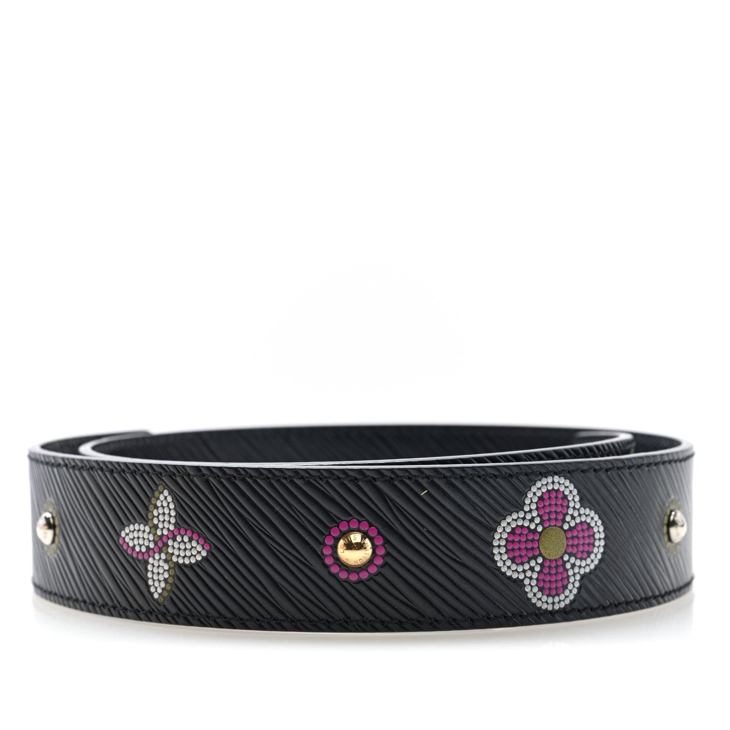 Louis Vuitton Epi Bead Embroidery Print Bandouliere Shoulder Strap Black 2 of 4