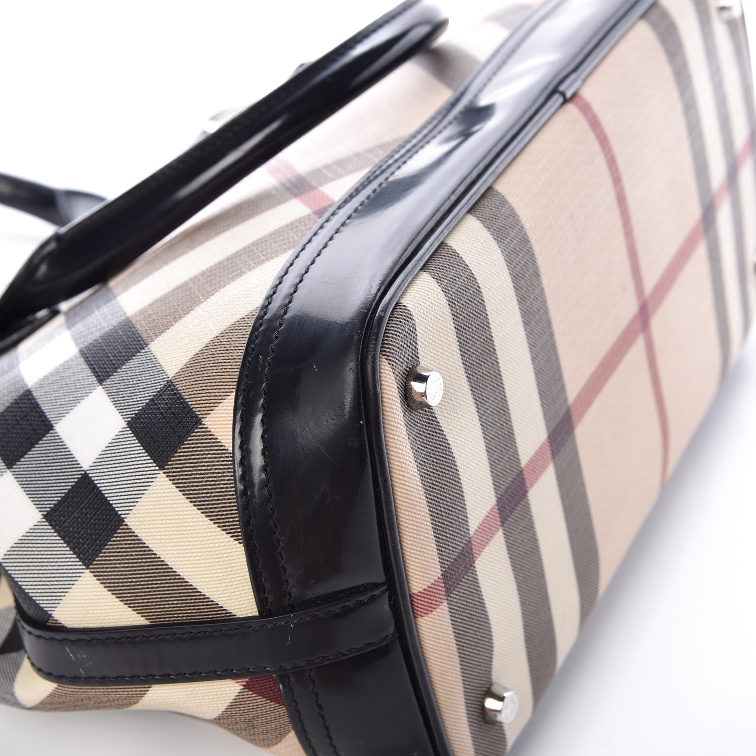 Burberry Patent Supernova Check Tote Black 11 of 11
