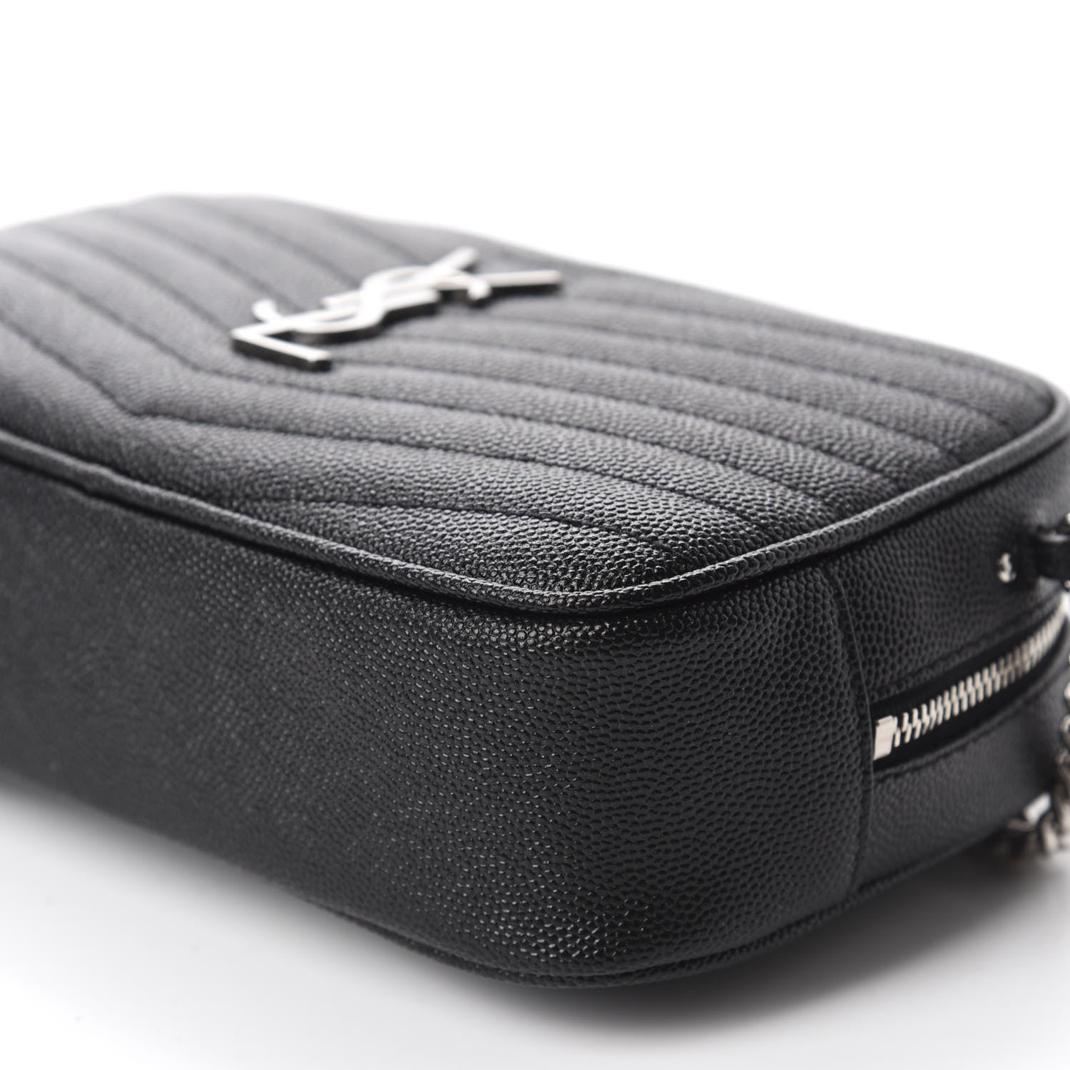 Saint Laurent Grain De Poudre Matelasse Monogram Mini Lou Camera Bag Black 7 of 10
