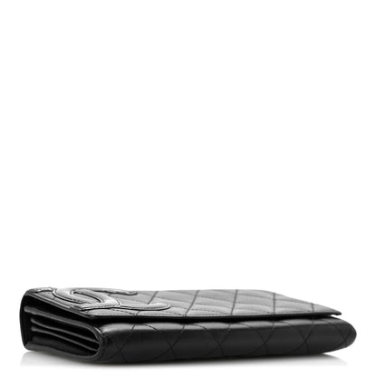 Chanel Calfskin Quilted Cambon Long Double Wallet Black 4 of 13