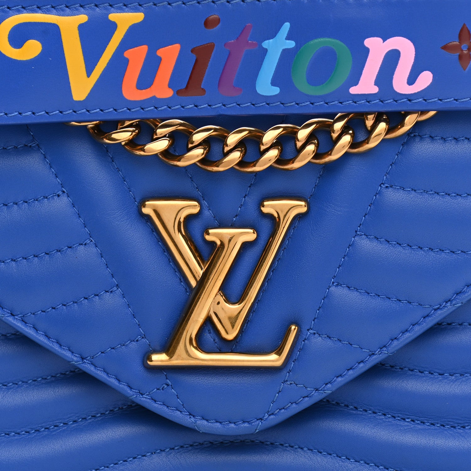 Louis Vuitton Calfskin New Wave Chain PM Blue Neon 7 of 10