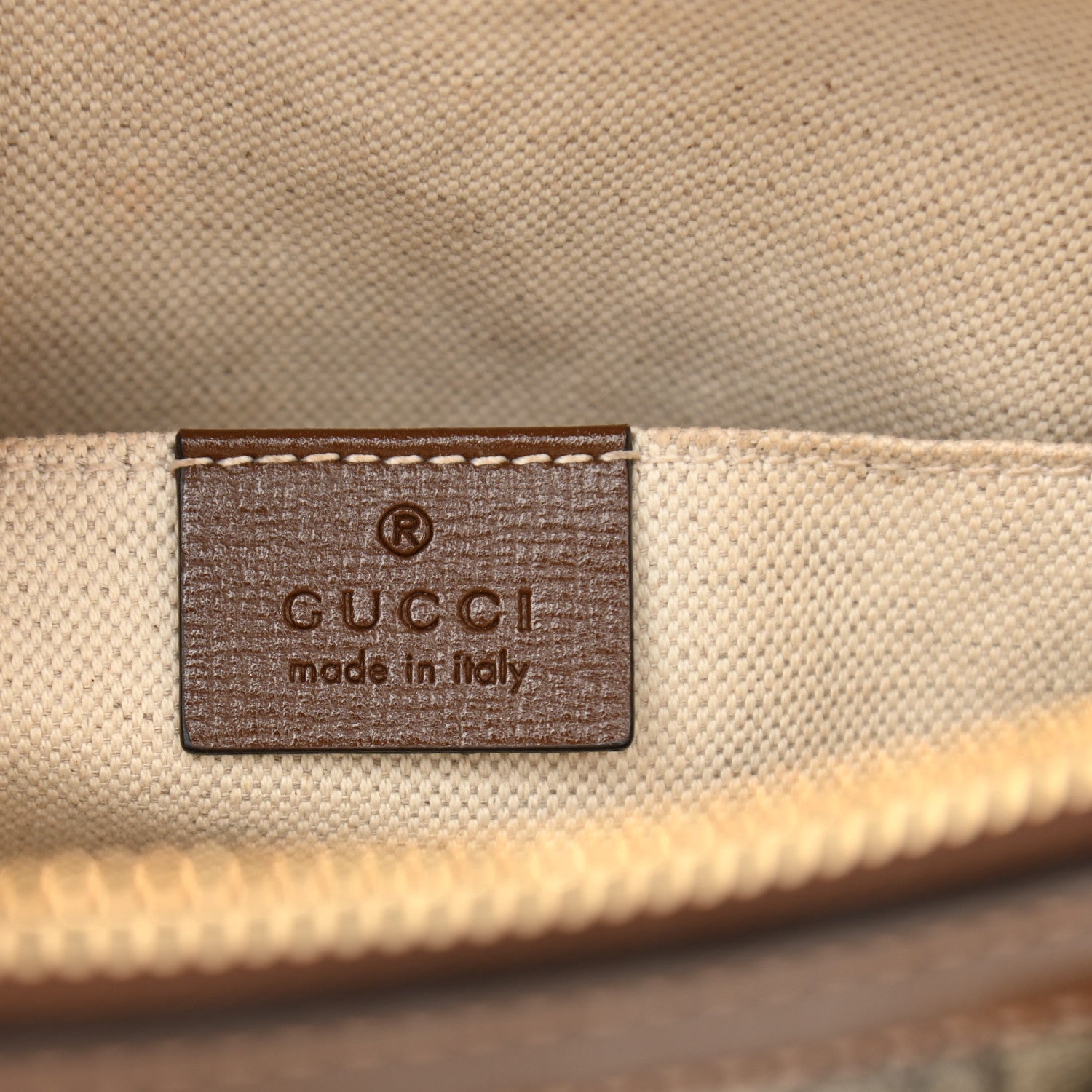 Gucci GG Supreme Monogram Azalea Calfskin Mini Horsebit 1955 Top Handle Bag Beige Ebony Brown Sugar 6 of 11