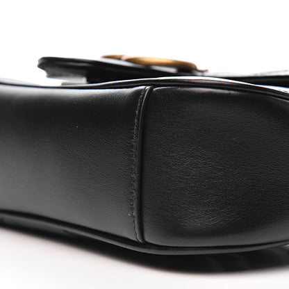Gucci Calfskin Matelasse Mini GG Marmont Shoulder Bag Black 9 of 10