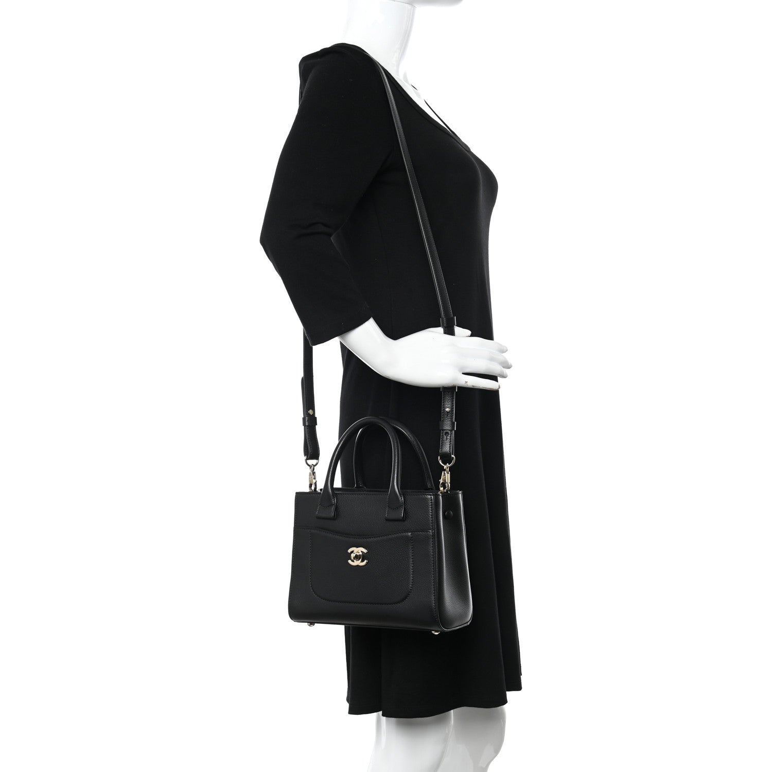 Chanel Grained Calfskin Mini Neo Executive Shopper Tote Black 2 of 12