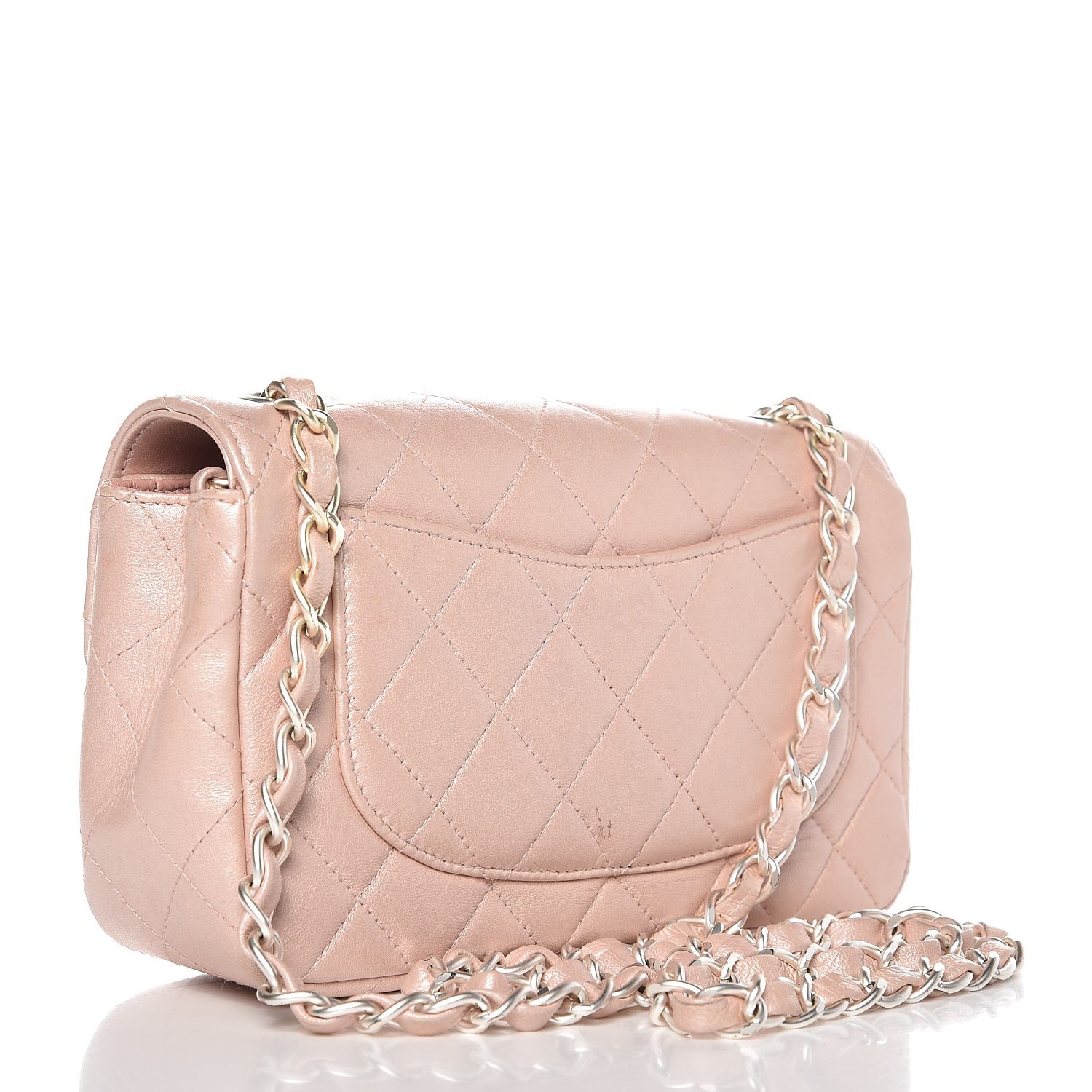 Chanel Metallic Lambskin Quilted Extra Mini Flap Light Pink 3 of 9
