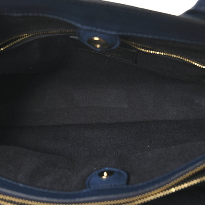 Burberry Grainy Calfskin House Check Large Banner Tote Ink Blue 5 of 10
