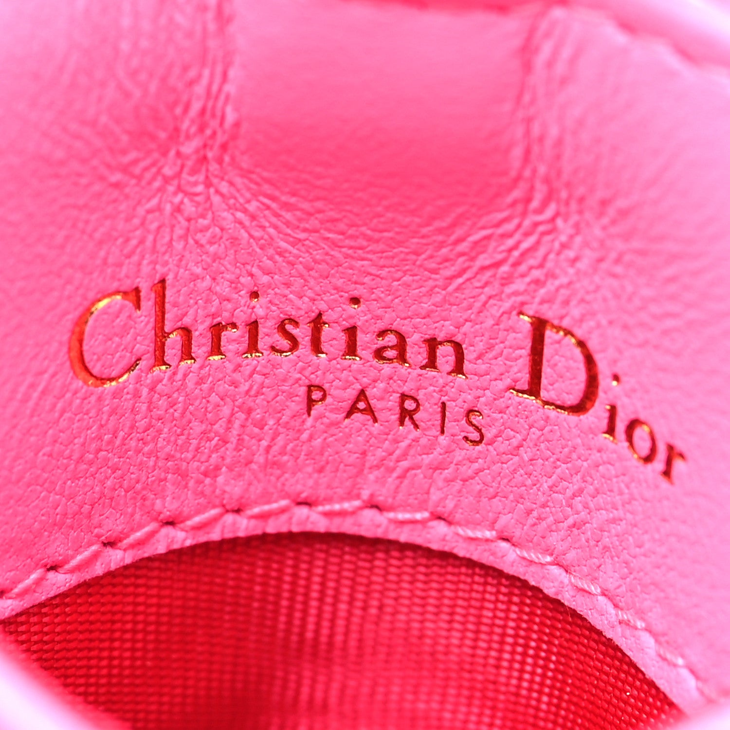 Christian Dior Calfskin Cannage Caro Card Holder Pink 6 of 8
