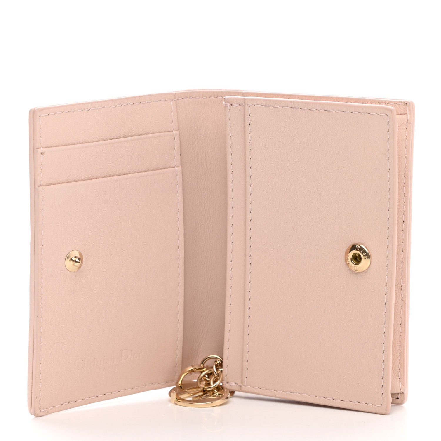 Christian Dior Lambskin Cannage Small Lady Dior Flap Card Holder Light Pink 5 of 8