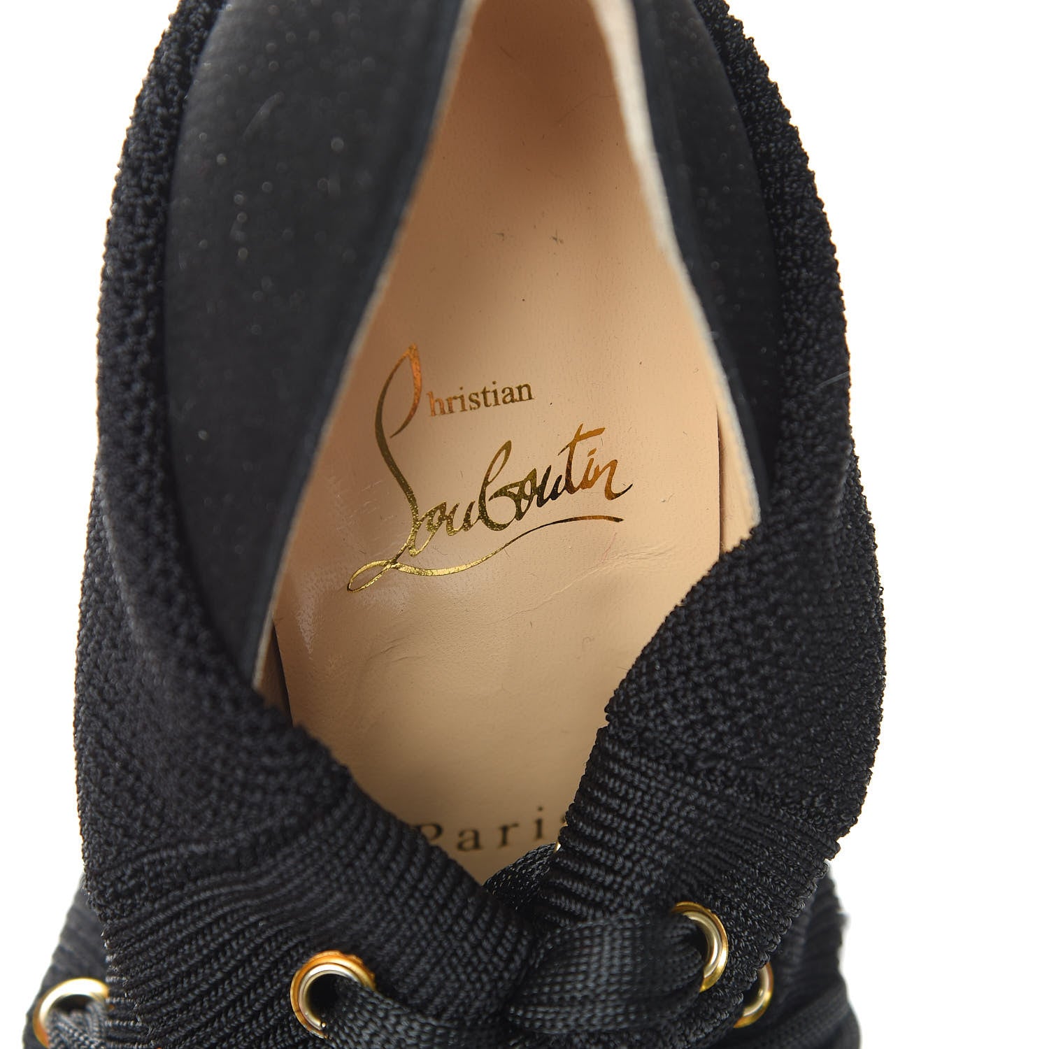 Christian Louboutin Patent Maille Tricot Frenchie 100 Ankle Boots 38.5 Black 9 of 10