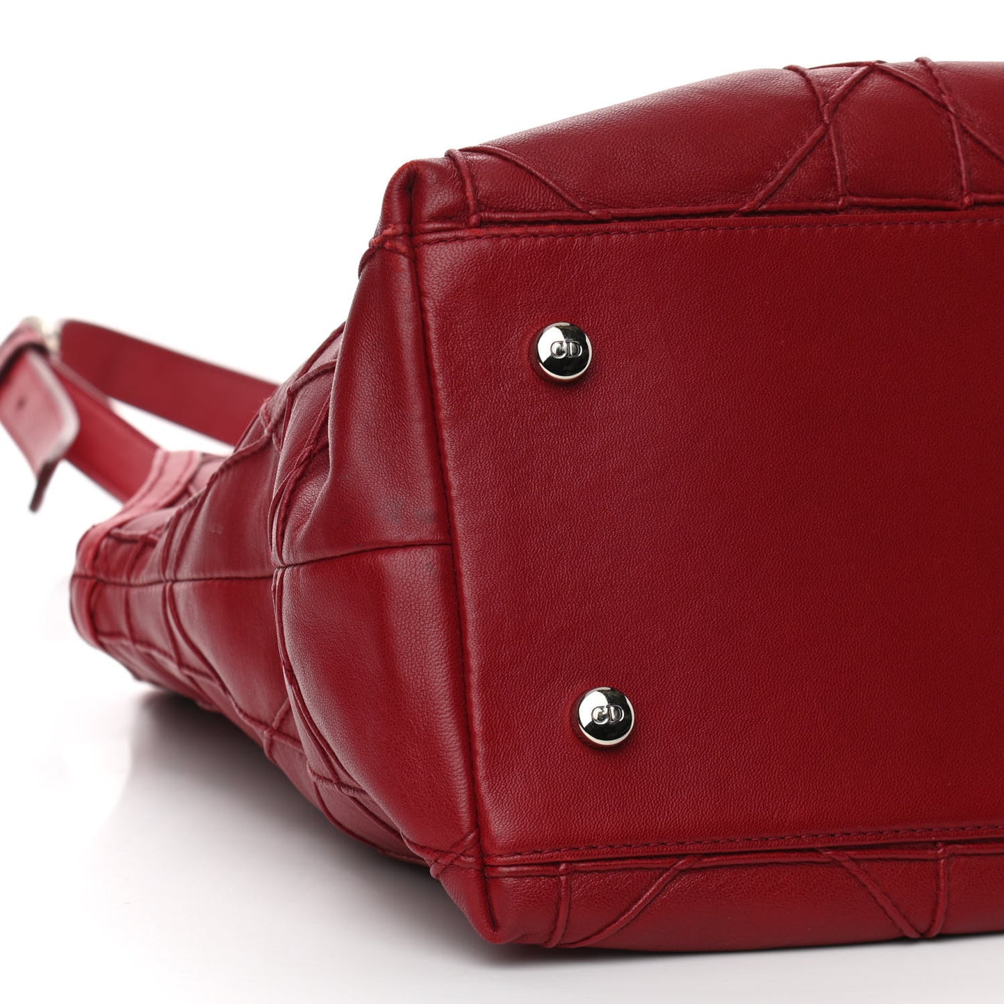 Lambskin Cannage Medium Granville Tote Red
