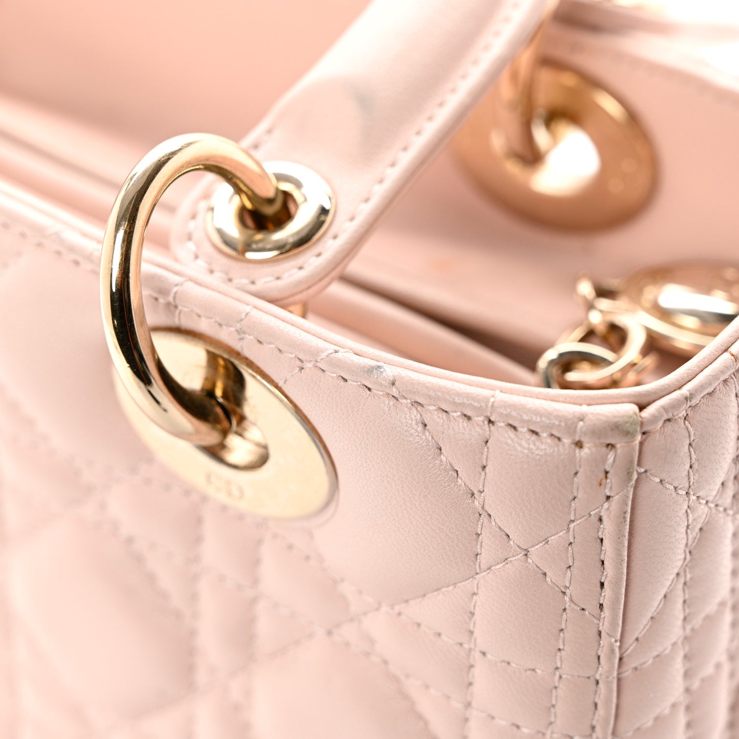 Lambskin Cannage Medium Lady Dior Light Pink