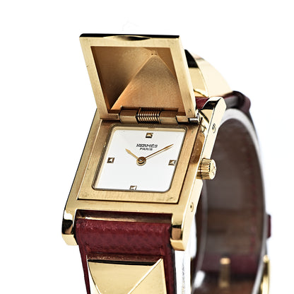 Hermes Stainless Steel Courchevel 23mm Medor Quartz Watch Rouge 9 of 9