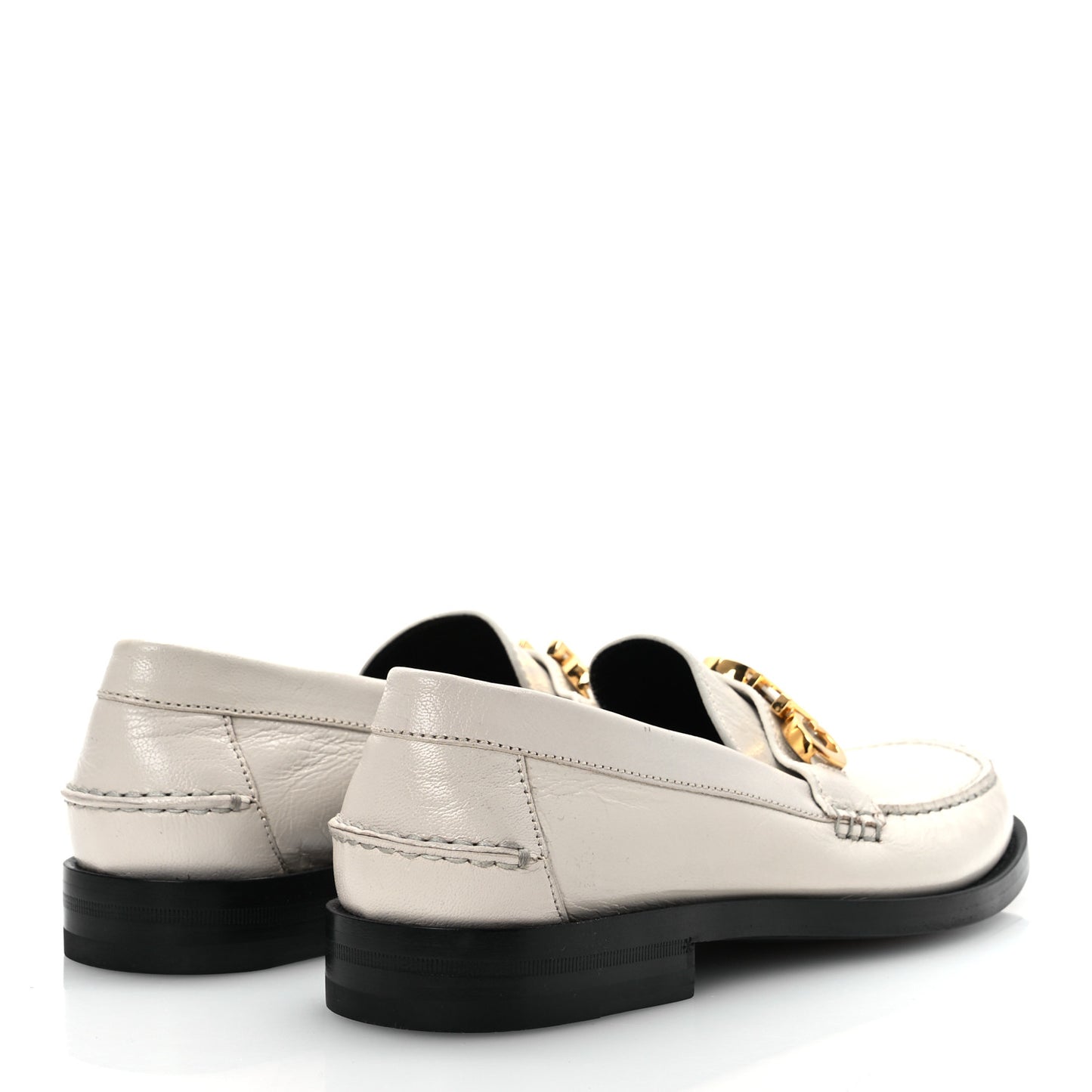 Goatskin Womens Logo 15mm Loafers 40.5 Mystic White