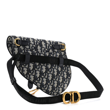 Christian Dior Oblique Saddle Belt Pouch Blue 3 of 9