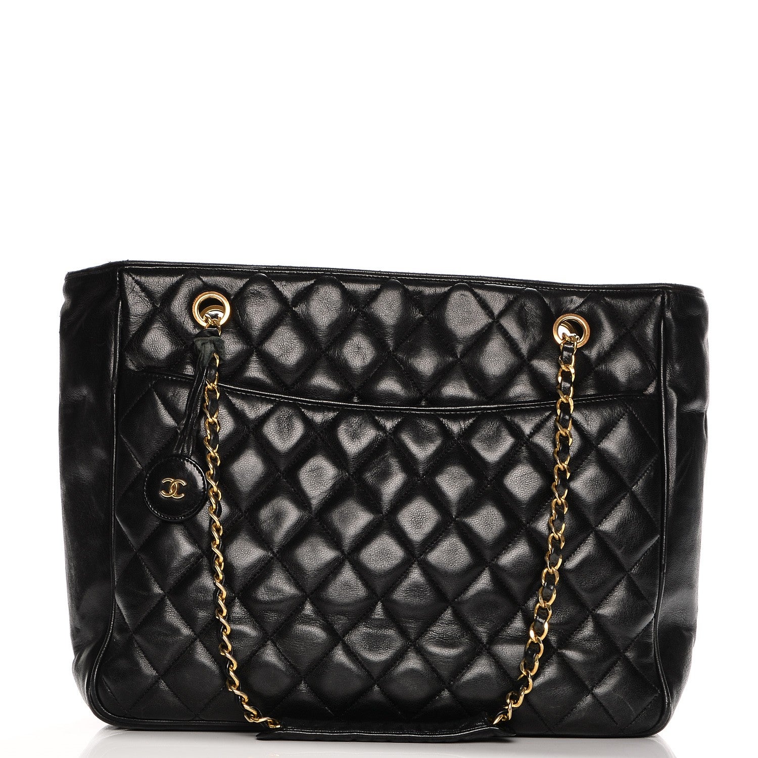 Chanel Lambskin Quilted Shopper Tote Black 1 of 16