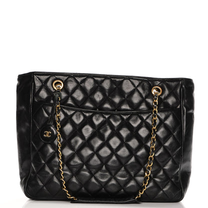 Chanel Lambskin Quilted Shopper Tote Black 1 of 16