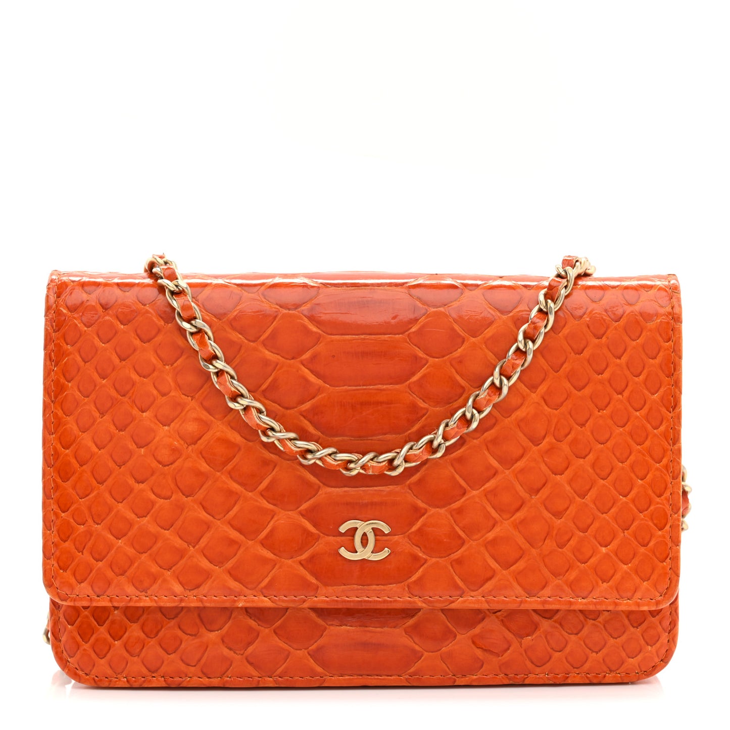 Snakeskin Wallet On Chain WOC Orange