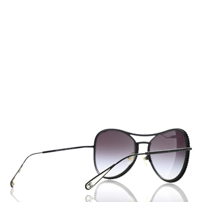 Chanel Crystal Aviator Sunglasses 71108 Black 4 of 9