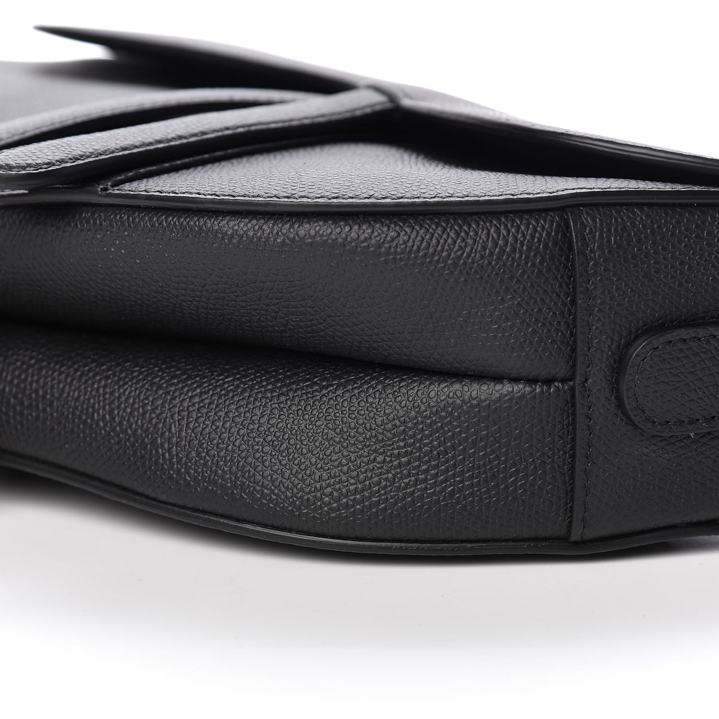 Grained Calfskin Saddle Bag Black