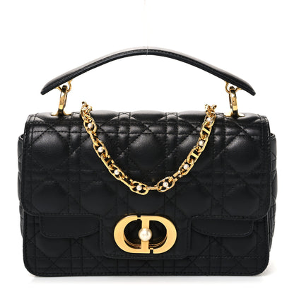 Christian Dior Calfskin Cannage Small Dior Jolie Top Handle Black 1 of 12