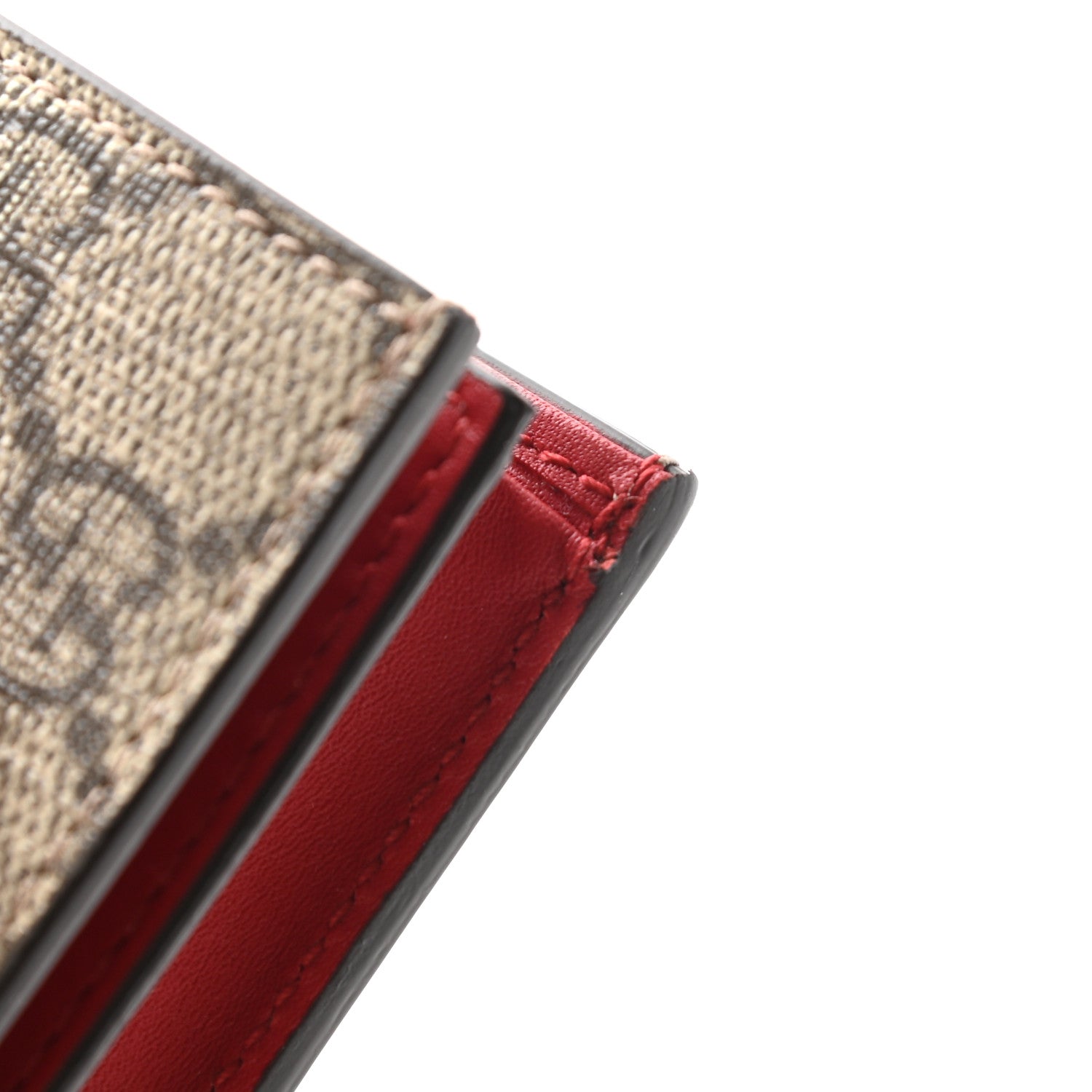 Gucci GG Supreme Monogram Cherry Embellished Card Case Wallet Hibiscus Red 8 of 8