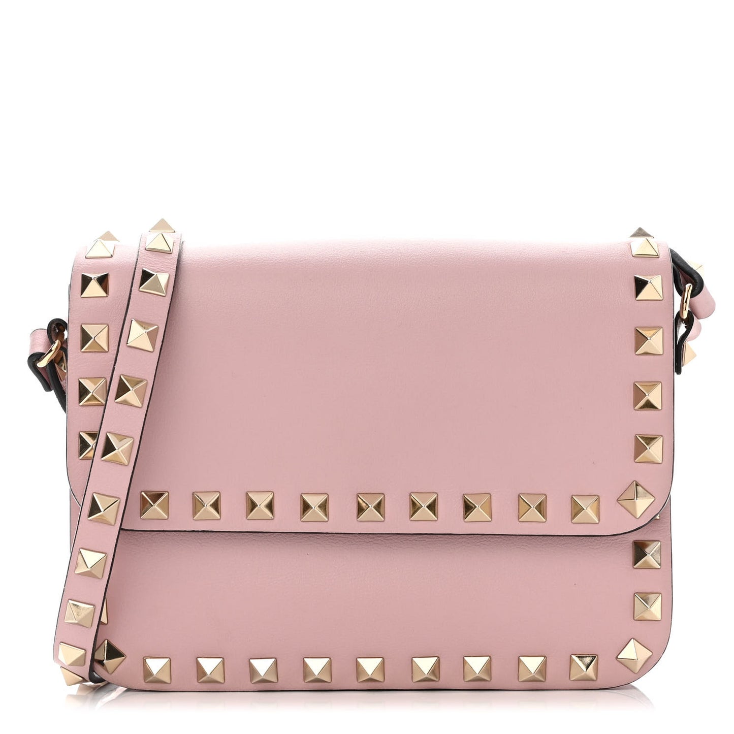 Vitello Rockstud Crossbody Bag Water Rose