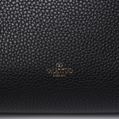 Valentino Garavani Pebbled Calfskin Rockstud Flip Lock Flap Messenger Black 15 of 17