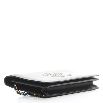 Chanel Lambskin Studded CC Wallet On Chain WOC Black 4 of 19