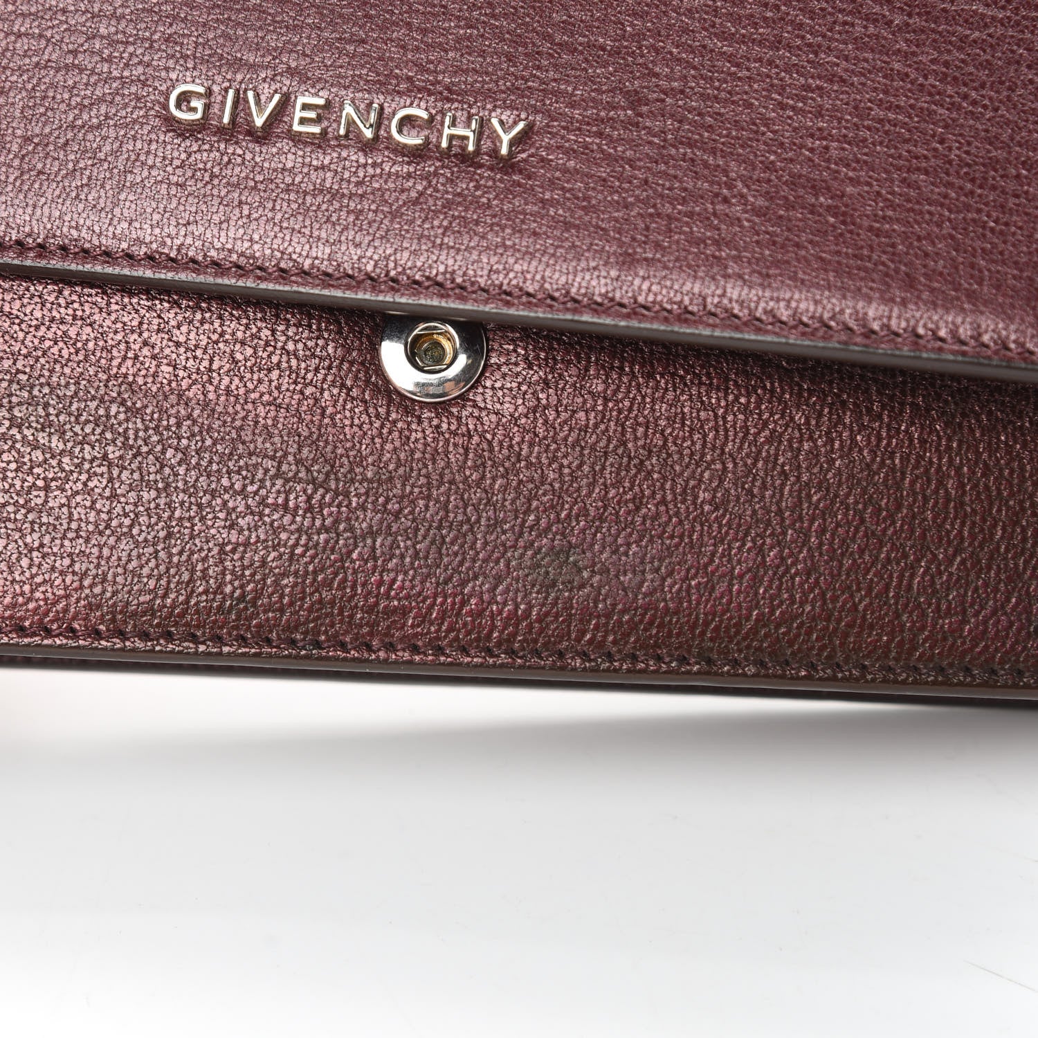 Givenchy Metallic Sugar Goatskin Pandora Chain Wallet Bordeaux 15 of 15