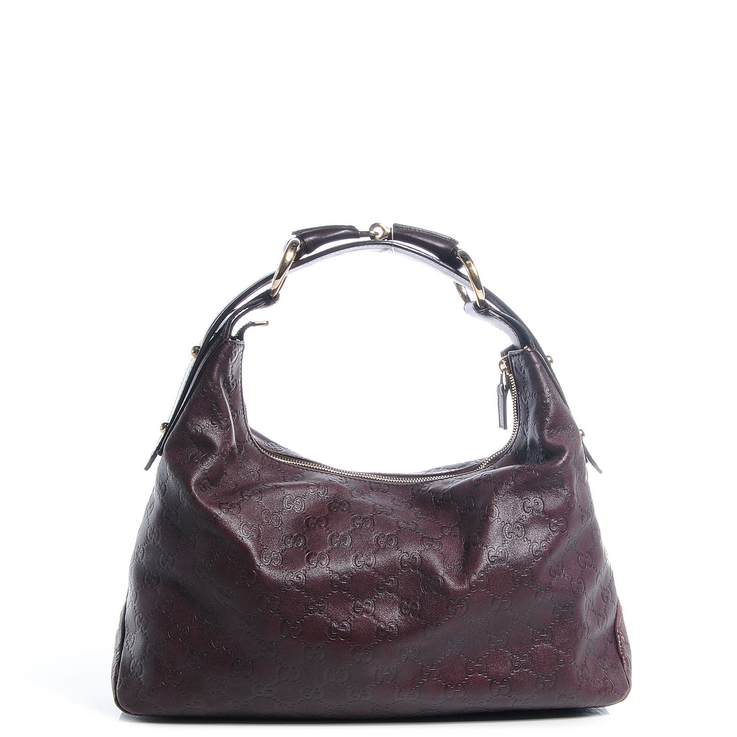 Guccissima Medium Horsebit Chain Hobo Chocolate Brown