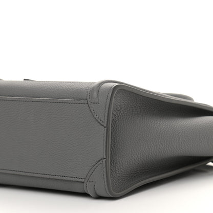 Celine Drummed Calfskin Nano Luggage Kohl 9 of 13