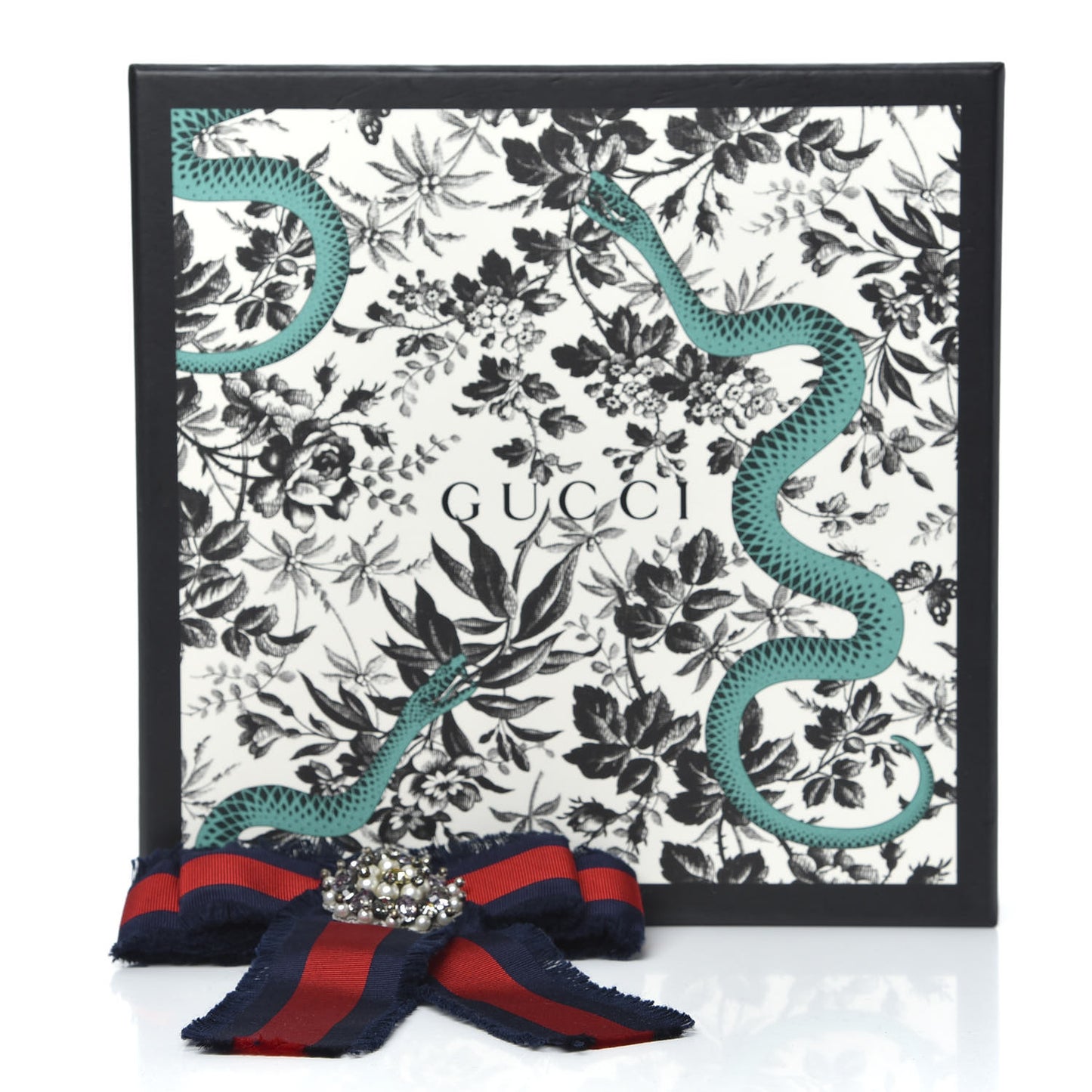 Grosgrain Web Crystal Bow Brooch Blue Red