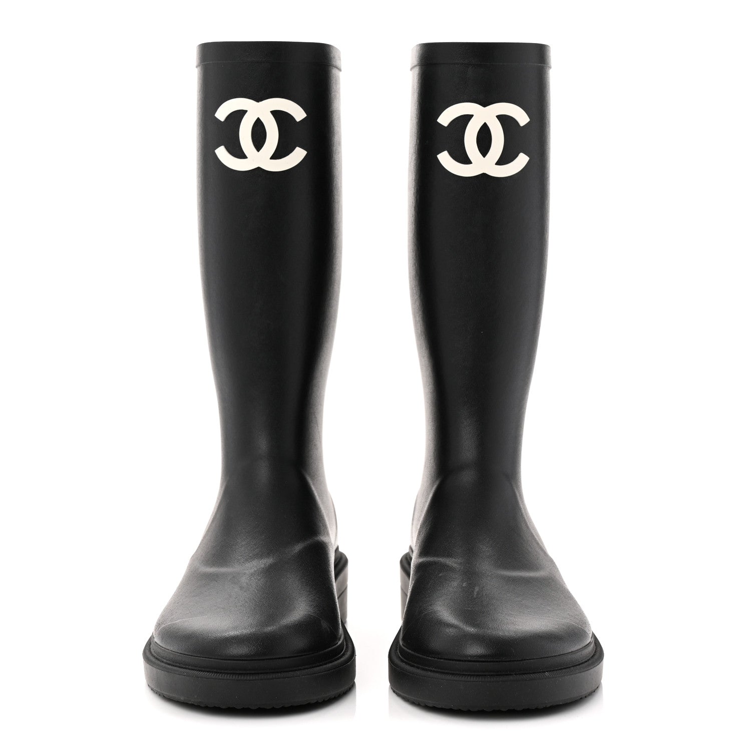 Chanel Caoutchouk CC High Boots 37 Black 2 of 10