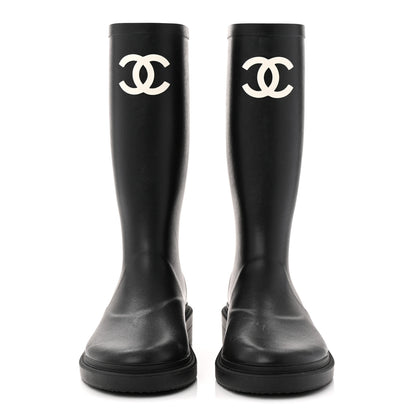 Chanel Caoutchouk CC High Boots 37 Black 2 of 10