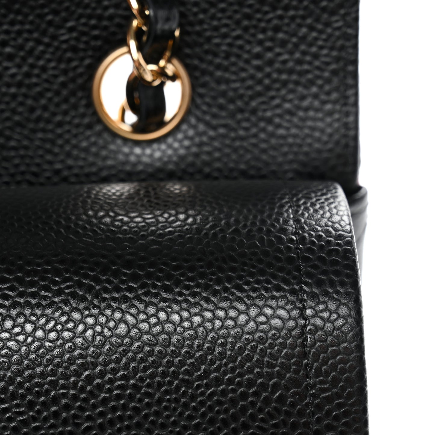 Caviar Quilted Medium Double Flap Black