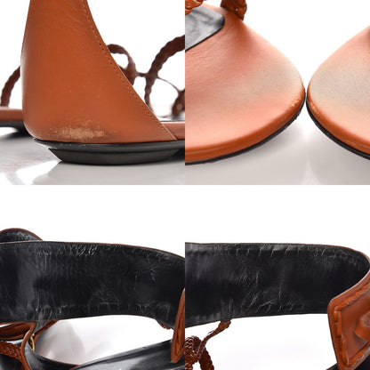 Gucci Malaga Kid Ursula Ankle Sandals 39.5 Orange 10 of 11