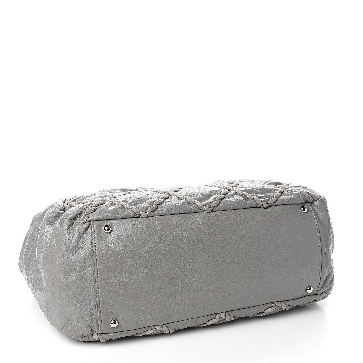 Chanel Calfskin Ultra Stitch Large Bowler Grey 3 of 9