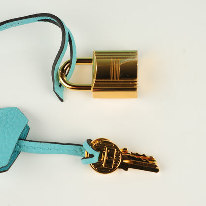 Hermes Togo Kelly Retourne 32 Bleu Atoll 10 of 24