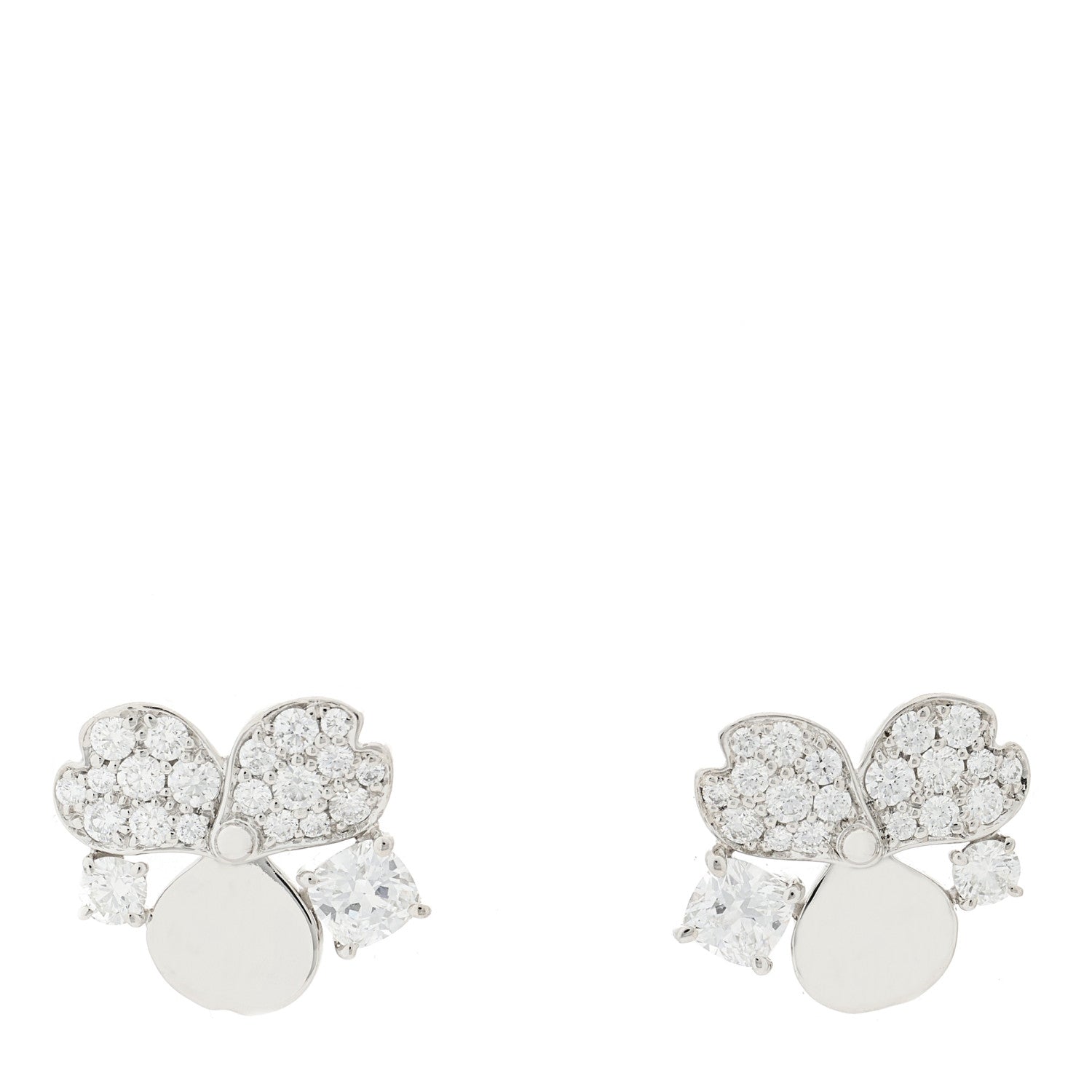 Tiffany Platinum Diamond Paper Flowers Cluster Earrings 1 of 4