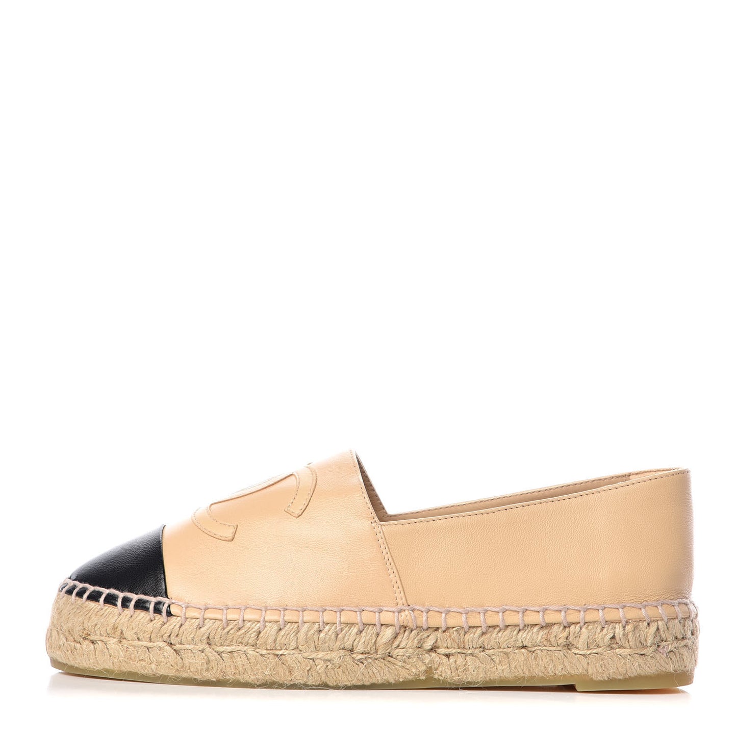 Lambskin CC Espadrilles 36 Beige Black