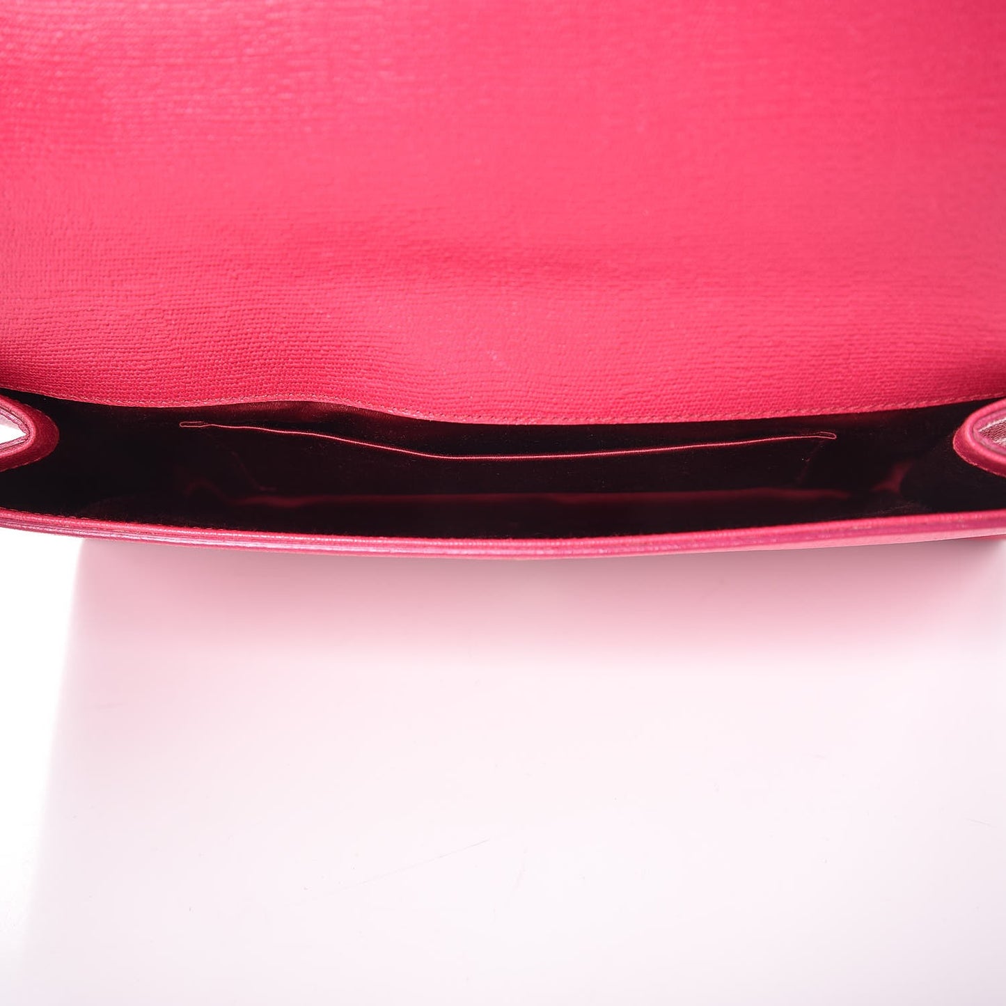 Textured Calfskin Y Ligne Clutch Fuchsia
