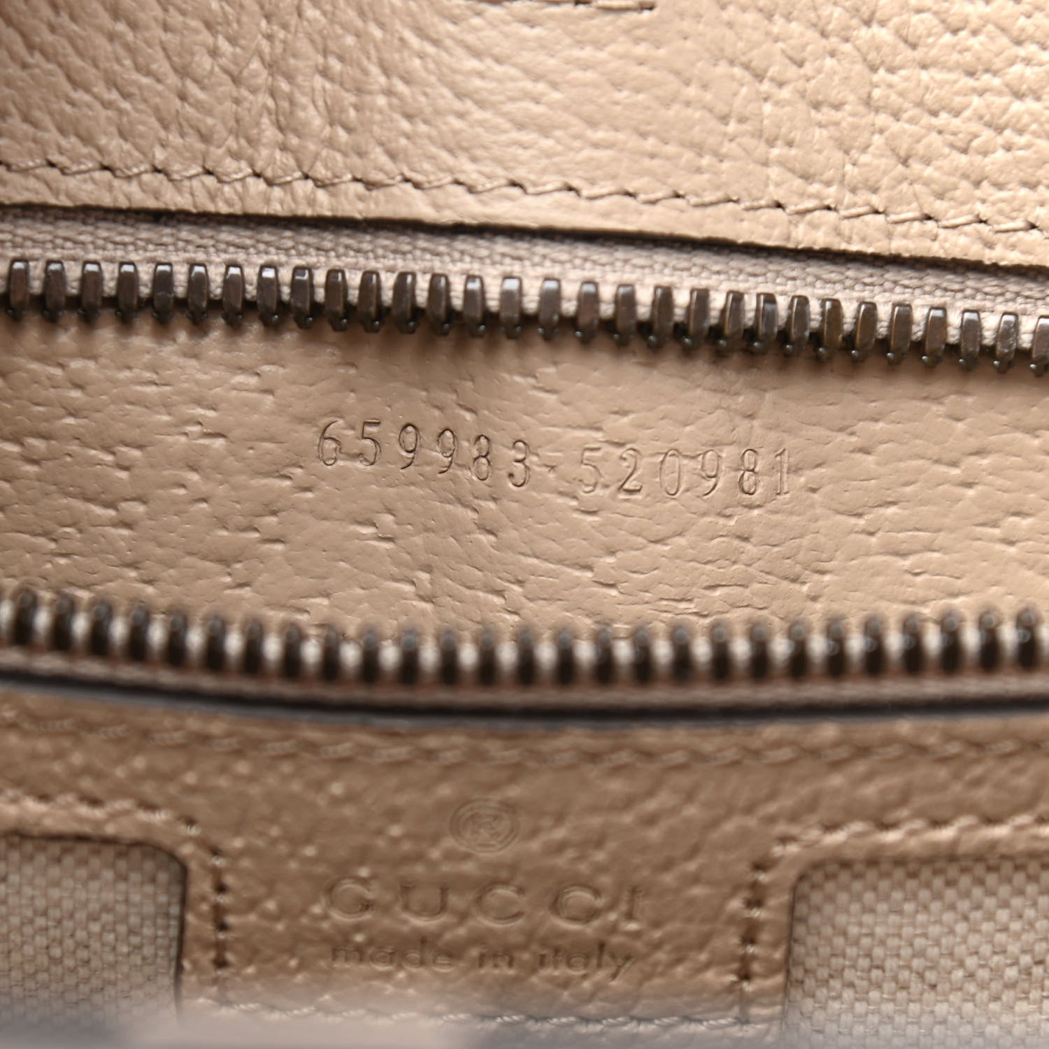 Gucci GG Supreme Monogram Textured Dollar Calfskin Small Retro Interlocking G Tote Bag Beige Mystic White Oatmeal 7 of 9