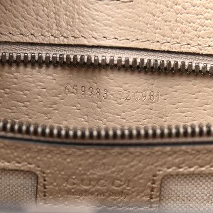 Gucci GG Supreme Monogram Textured Dollar Calfskin Small Retro Interlocking G Tote Bag Beige Mystic White Oatmeal 7 of 9