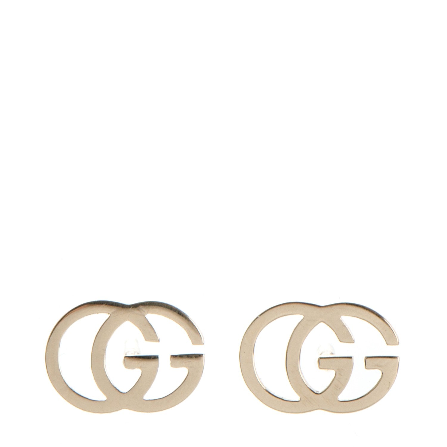 Gucci 18K Yellow Gold GG Tissue Stud Earrings 1 of 4