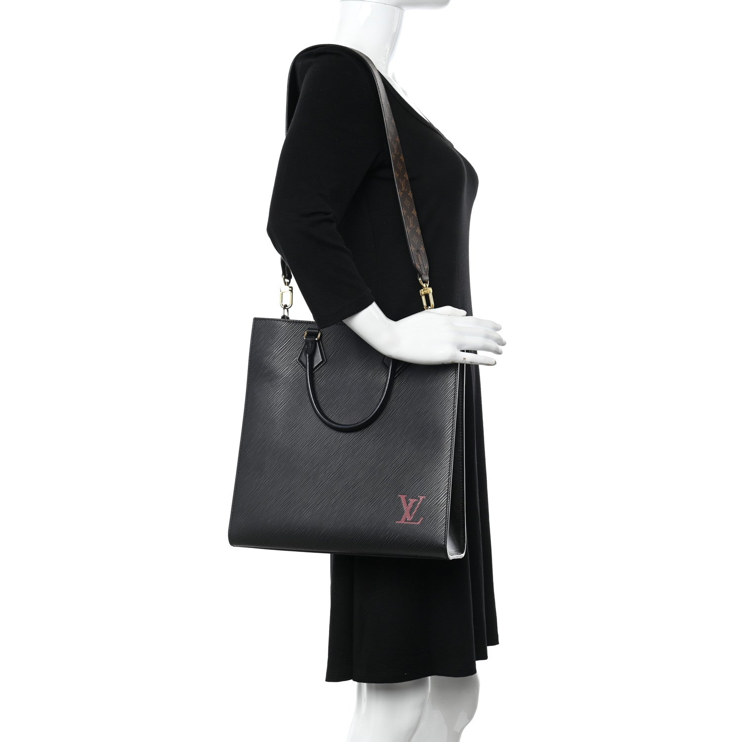 Louis Vuitton Epi Sac Plat PM Black 2 of 10