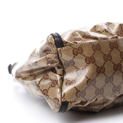 Gucci Crystal Monogram D Ring Gold Hobo Brown 6 of 11