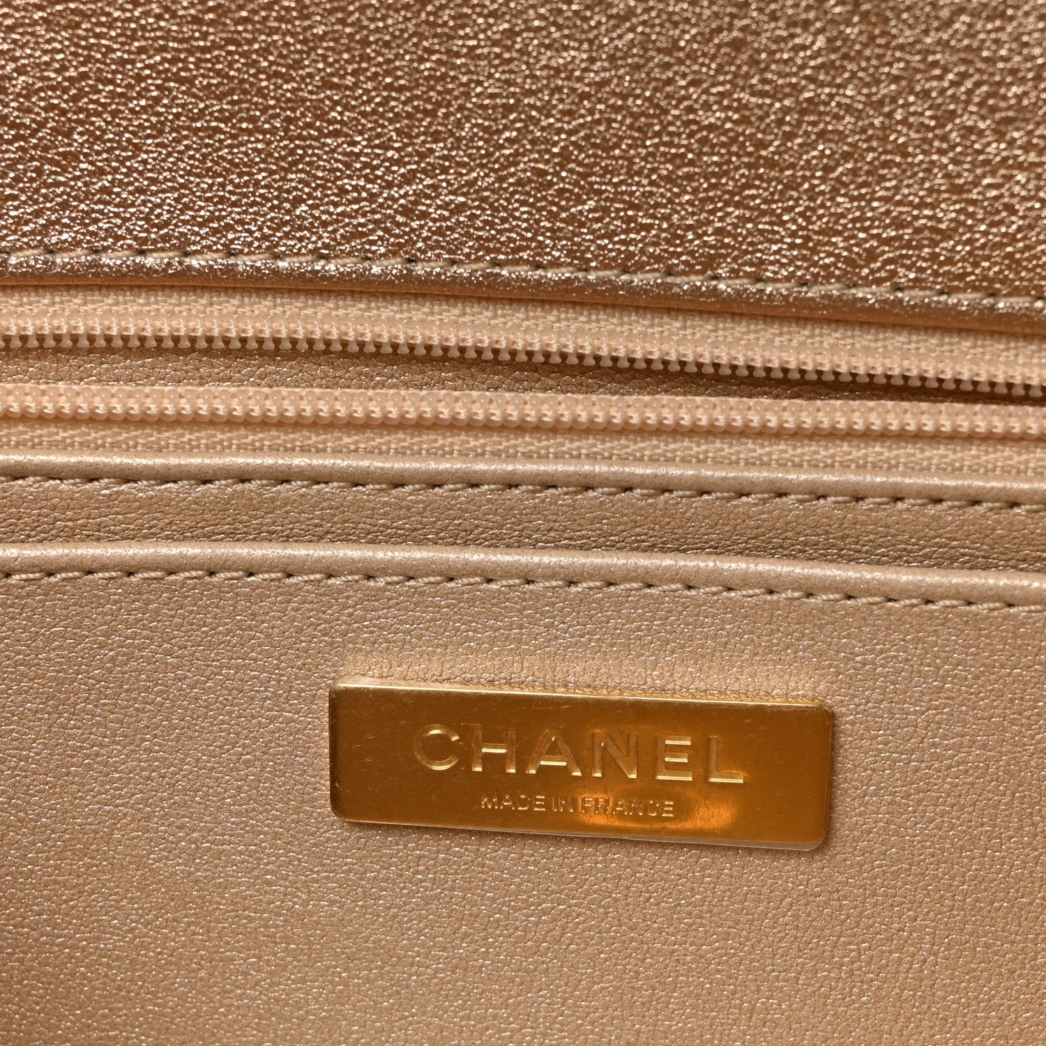 Chanel Metallic Mirror Calfskin Large Top Handle Clutch With Chain