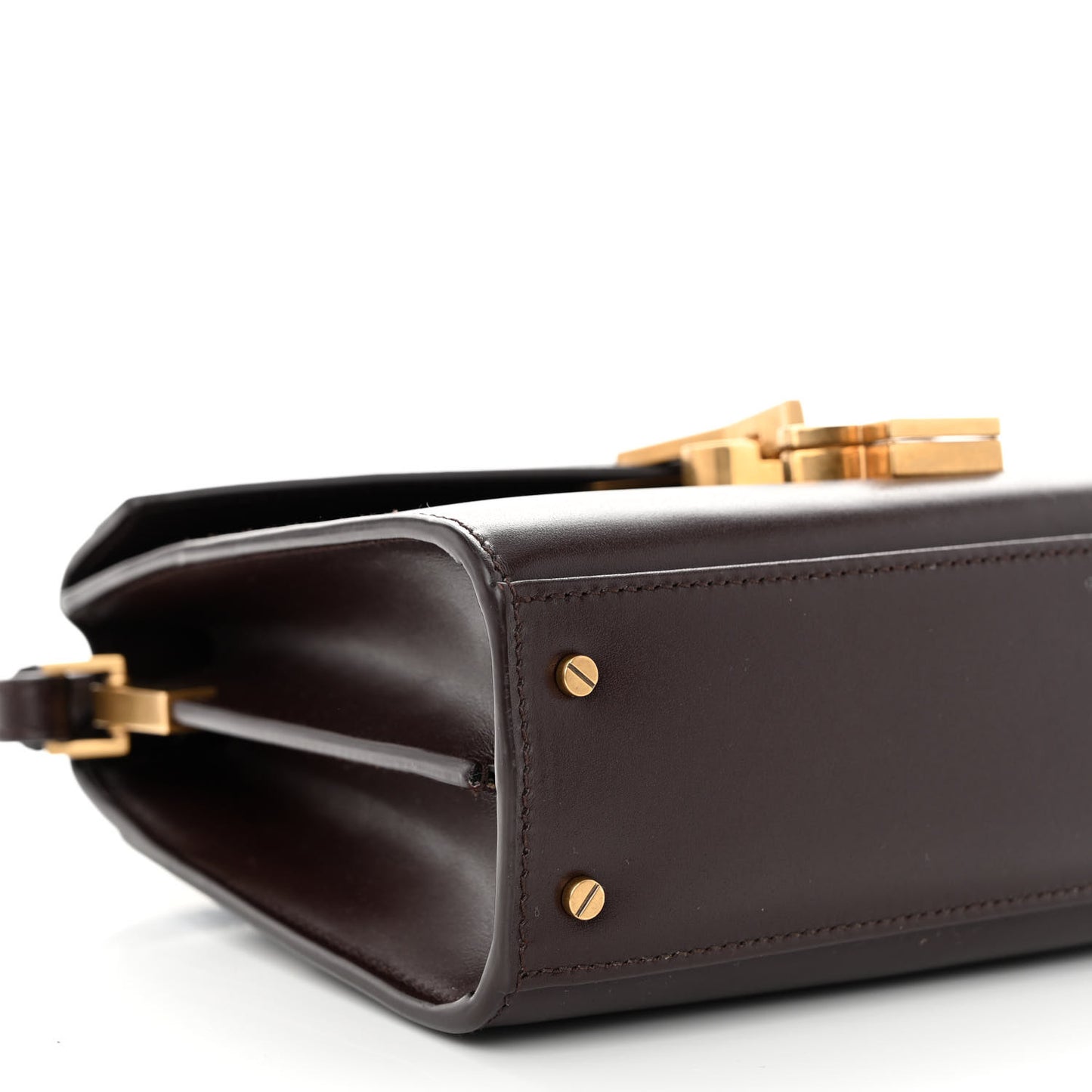 SAINT LAURENT Calfskin Mini Classic Monogram Cassandra Top Handle Rouge Legion