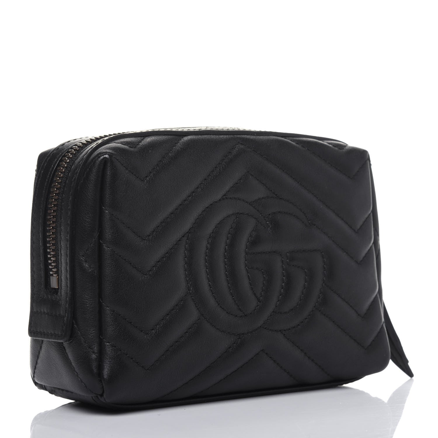 Gucci Calfskin Matelasse GG Marmont Cosmetic Case Black 3 of 14